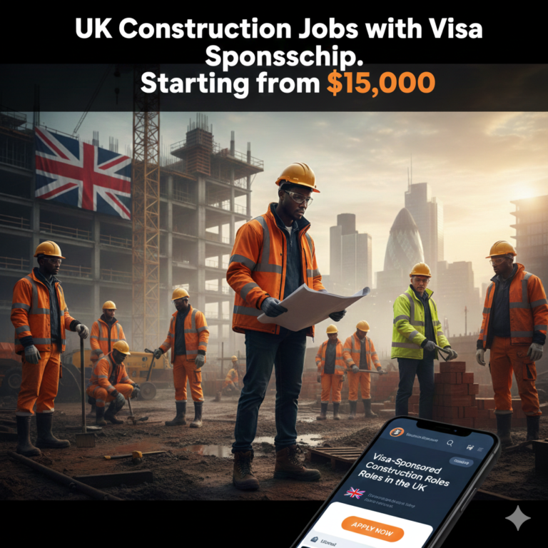 $15,000 Construction Jobs in the UK with Visa Sponsorship
